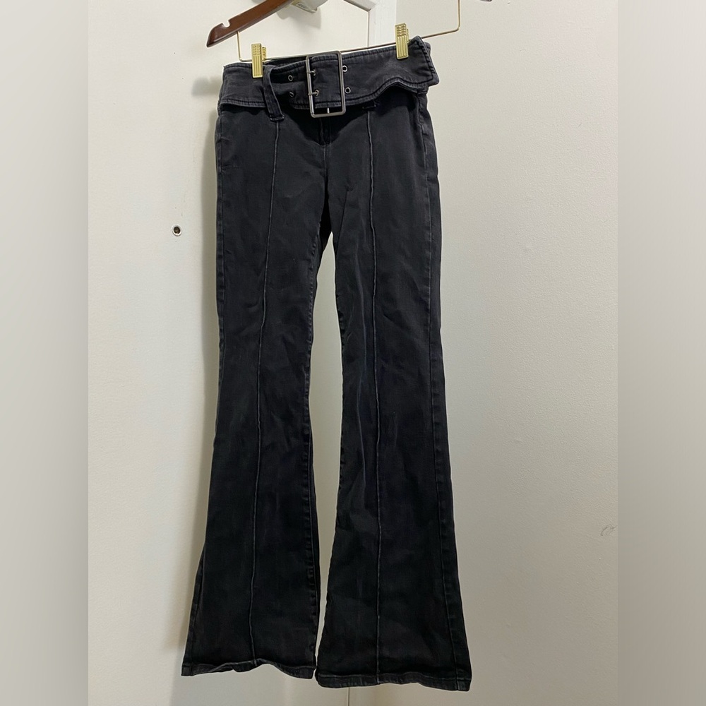 Y2K dark denim with attached belt